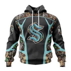 Customized NHL Seattle Kraken Hoodie Special Camo Hunting Design Hoodie 1