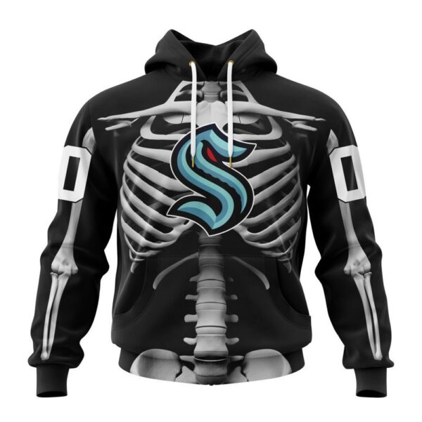 Customized NHL Seattle Kraken Hoodie Special Skeleton Costume For Halloween Hoodie