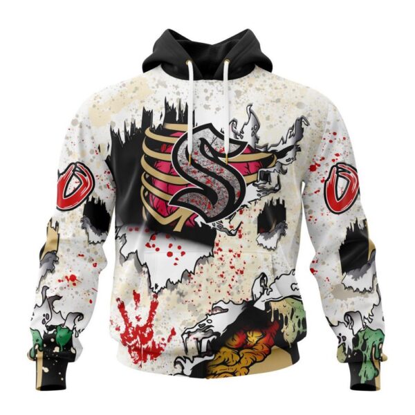 Customized NHL Seattle Kraken Hoodie Special Zombie Style For Halloween Hoodie