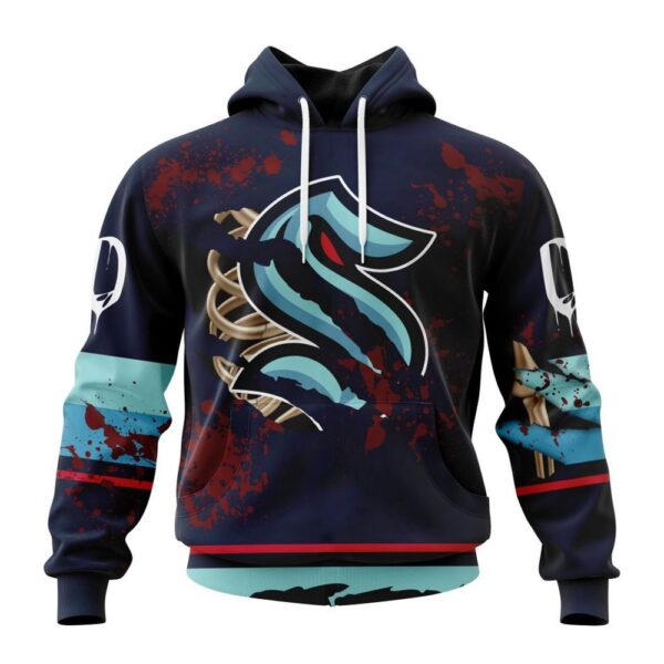 Customized NHL Seattle Kraken Hoodie Specialized Design Jersey With Your Ribs For Halloween Hoodie