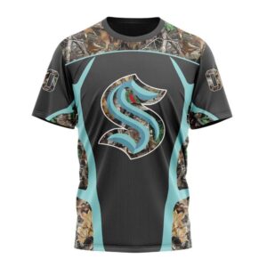 Customized NHL Seattle Kraken T Shirt Special Camo Hunting Design T Shirt 1