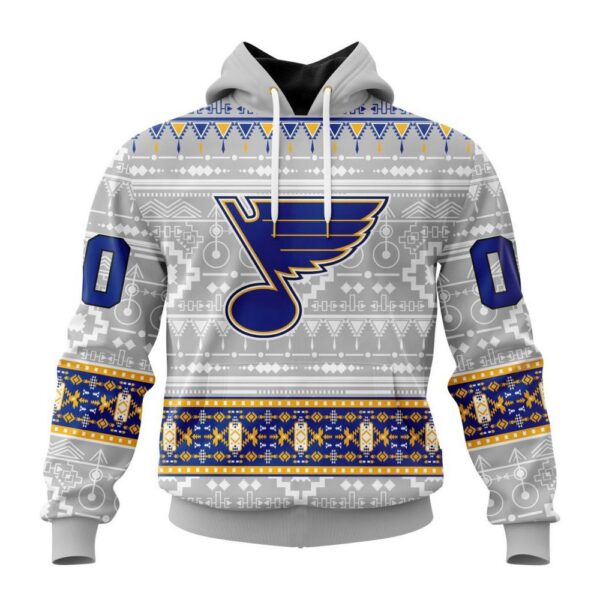 Customized NHL St. Louis Blues Hoodie Special Native Design Hoodie