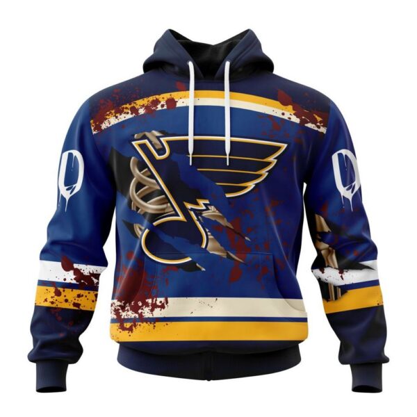 Customized NHL St. Louis Blues Hoodie Specialized Design Jersey With Your Ribs For Halloween Hoodie