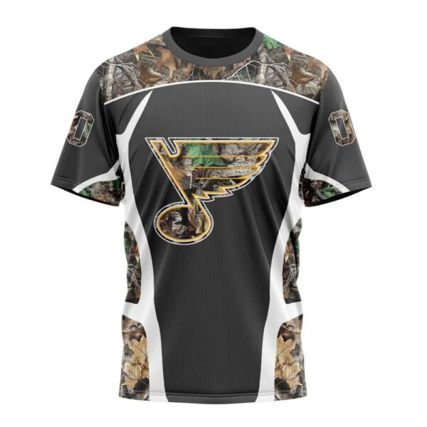 Customized NHL St. Louis Blues T-Shirt Special Camo Hunting Design T-Shirt