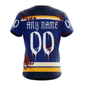 Customized NHL St Louis Blues T Shirt Specialized Design Jersey With Your Ribs For Halloween T Shirt 2