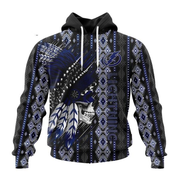 Customized NHL Tampa Bay Lightning Hoodie Special Skull Native Design Hoodie