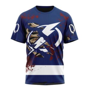 Customized NHL Tampa Bay Lightning T Shirt Specialized Design Jersey With Your Ribs For Halloween T Shirt 1