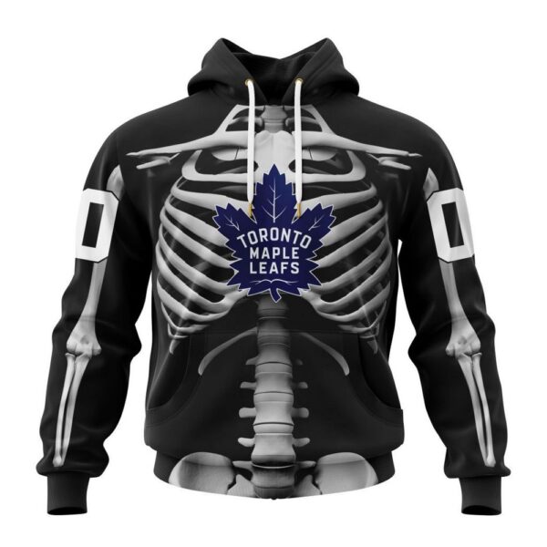 Customized NHL Toronto Maple Leafs Hoodie Special Skeleton Costume For Halloween Hoodie