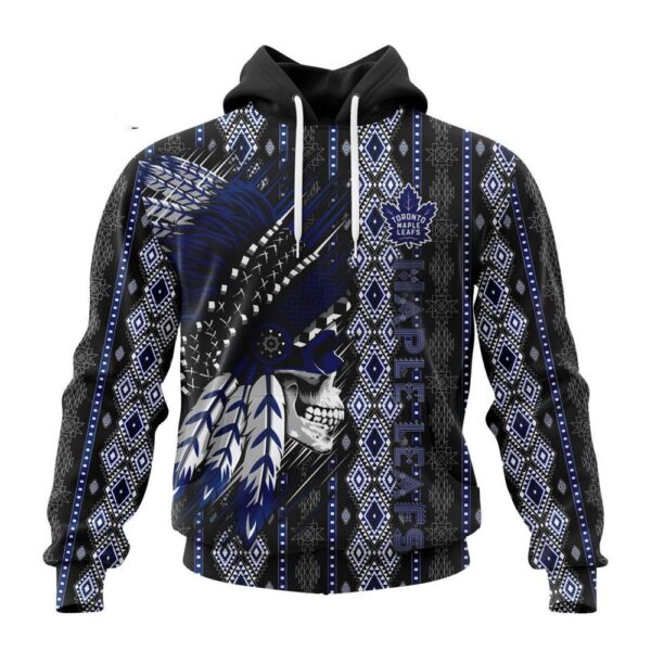 Customized NHL Toronto Maple Leafs Hoodie Special Skull Native Design Hoodie