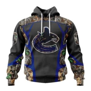 Customized NHL Vancouver Canucks Hoodie Special Camo Hunting Design Hoodie 1