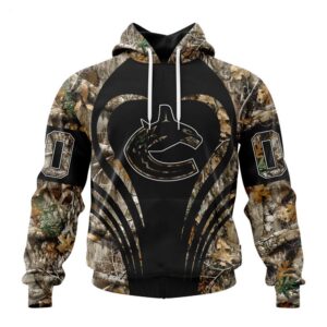 Customized NHL Vancouver Canucks Hoodie Special Camo Hunting Hoodie 1