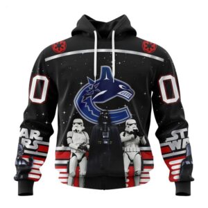 Customized NHL Vancouver Canucks Hoodie Special Star Wars Design May The 4th Be With You Hoodie 1