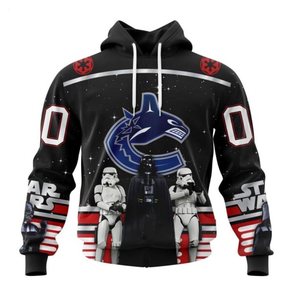 Customized NHL Vancouver Canucks Hoodie Special Star Wars Design May The 4th Be With You Hoodie