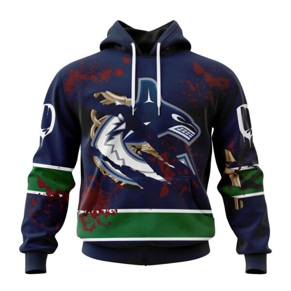 Customized NHL Vancouver Canucks Hoodie Specialized Design Jersey With Your Ribs For Halloween Hoodie