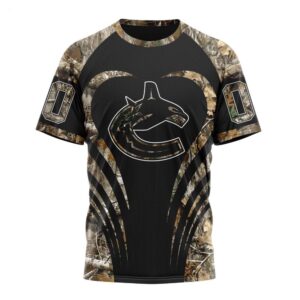 Customized NHL Vancouver Canucks T Shirt Special Camo Hunting T Shirt 1