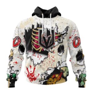 Customized NHL Vegas Golden Knights Hoodie Special Zombie Style For Halloween Hoodie 1