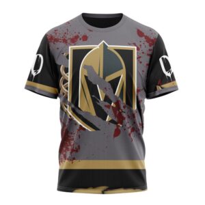 Customized NHL Vegas Golden Knights T Shirt Specialized Design Jersey With Your Ribs For Halloween T Shirt 1