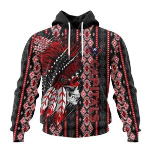 Customized NHL Washington Capitals Hoodie Special Skull Native Design Hoodie 1