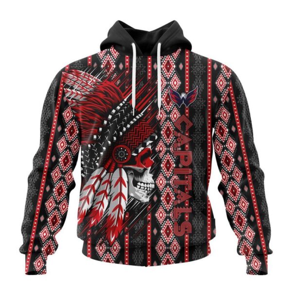 Customized NHL Washington Capitals Hoodie Special Skull Native Design Hoodie