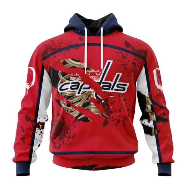 Customized NHL Washington Capitals Hoodie Specialized Design Jersey With Your Ribs For Halloween Hoodie