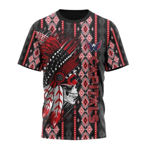 Customized NHL Washington Capitals T-Shirt Special Skull Native Design T-Shirt