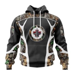 Customized NHL Winnipeg Jets Hoodie Special Camo Hunting Design Hoodie 1