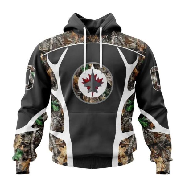 Customized NHL Winnipeg Jets Hoodie Special Camo Hunting Design Hoodie