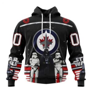 Customized NHL Winnipeg Jets Hoodie Special Star Wars Design May The 4th Be With You Hoodie 1