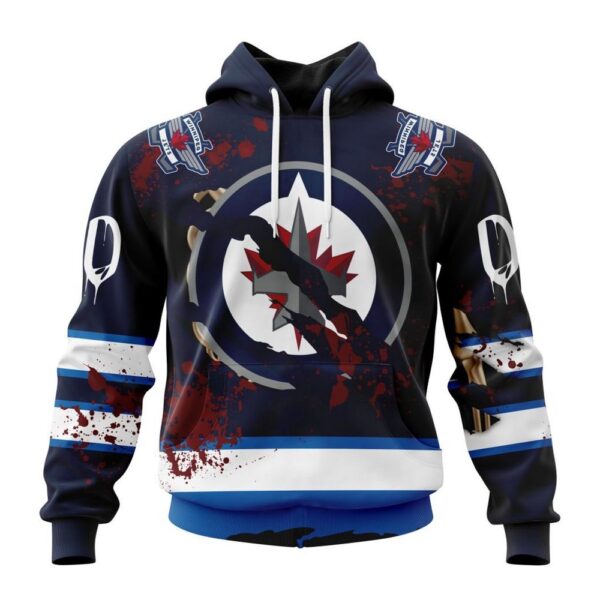 Customized NHL Winnipeg Jets Hoodie Specialized Design Jersey With Your Ribs For Halloween Hoodie