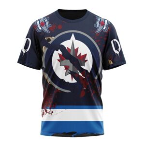 Customized NHL Winnipeg Jets T Shirt Specialized Design Jersey With Your Ribs For Halloween T Shirt 1