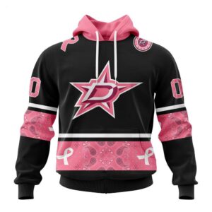 Dallas Stars Hoodie Specialized Design In Classic Style With Paisley! WE WEAR PINK BREAST CANCER Hoodie 1