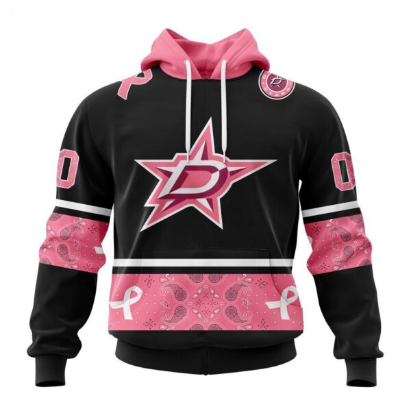 Dallas Stars Hoodie Specialized Design In Classic Style With Paisley! WE WEAR PINK BREAST CANCER Hoodie