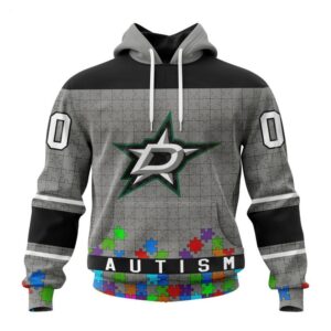 Dallas Stars Hoodie Specialized Unisex Kits Hockey Fights Against Autism Hoodie 1