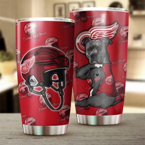 Detroit Red Wings Funny Dog Tumbler Custom Drink Container For Fans