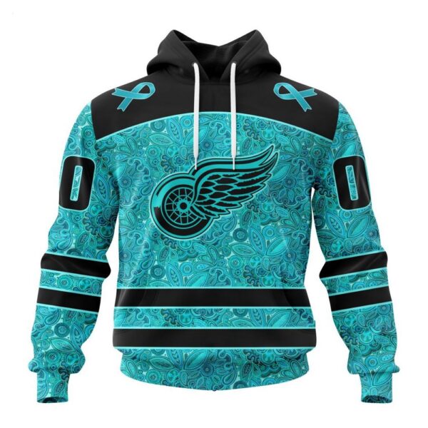 Detroit Red Wings Hoodie Special Design Fight Ovarian Cancer Hoodie