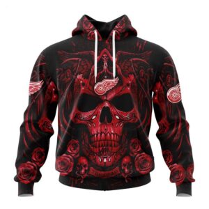 Detroit Red Wings Hoodie Special Design With Skull Art Hoodie 1