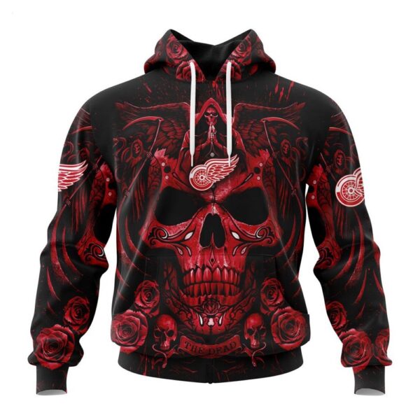 Detroit Red Wings Hoodie Special Design With Skull Art Hoodie