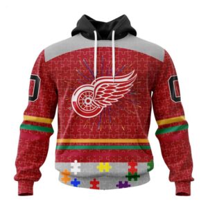 Detroit Red Wings Hoodie Specialized Design With Fearless Aganst Autism Concept Hoodie 1