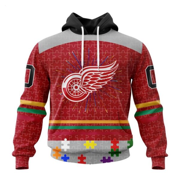 Detroit Red Wings Hoodie Specialized Design With Fearless Aganst Autism Concept Hoodie