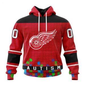 Detroit Red Wings Hoodie Specialized Unisex Kits Hockey Fights Against Autism Hoodie 1