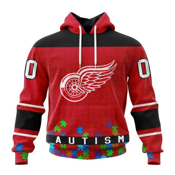 Detroit Red Wings Hoodie Specialized Unisex Kits Hockey Fights Against Autism Hoodie