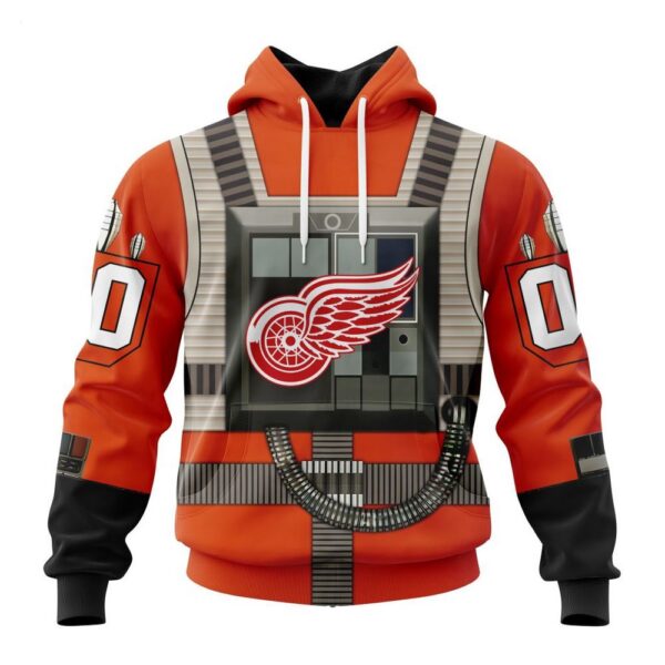 Detroit Red Wings Hoodie Star Wars Rebel Pilot Design Hoodie