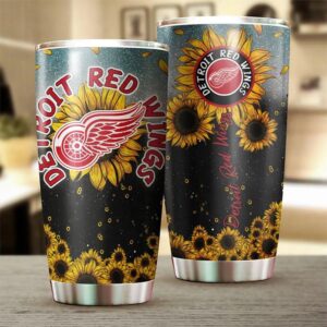 Detroit Red Wings Sunflower Design Tumbler Perfect For Fans