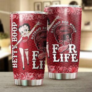 Detroit Red Wings Tumbler Betty Boop With Retro Design 2