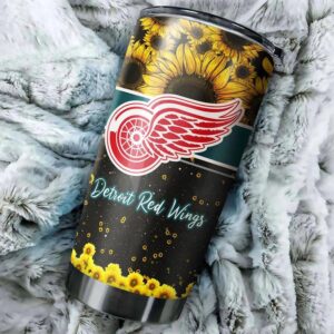 Detroit Red Wings Tumbler Will Love This Beautiful Sunflower 1
