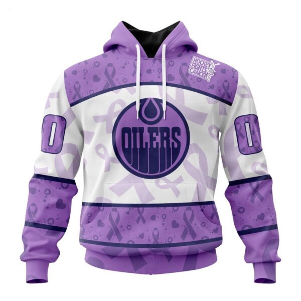 Edmonton Oilers Hoodie Special Lavender – Fight Cancer Hoodie