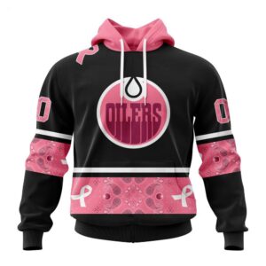 Edmonton Oilers Hoodie Specialized Design In Classic Style With Paisley! WE WEAR PINK BREAST CANCER Hoodie 1