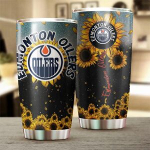 Edmonton Oilers Sunflower Design Tumbler 1