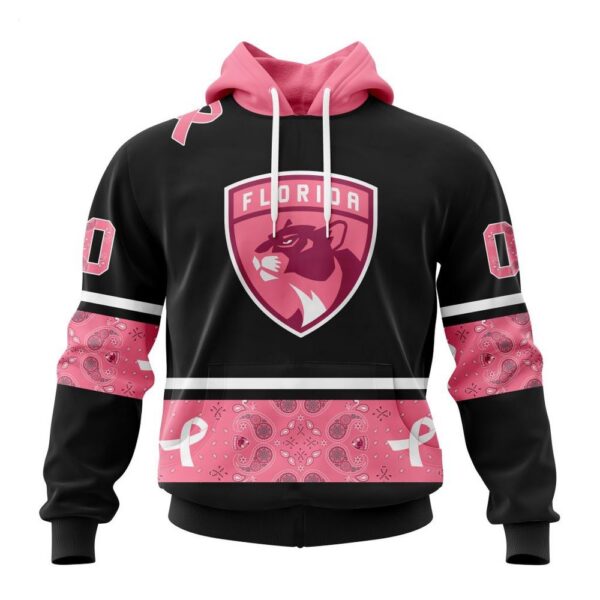 Florida Panthers Hoodie Specialized Design In Classic Style With Paisley! WE WEAR PINK BREAST CANCER Hoodie