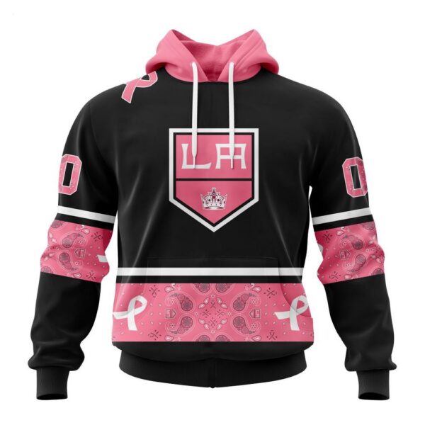 Los Angeles Kings Hoodie Specialized Design In Classic Style With Paisley! WE WEAR PINK BREAST CANCER Hoodie